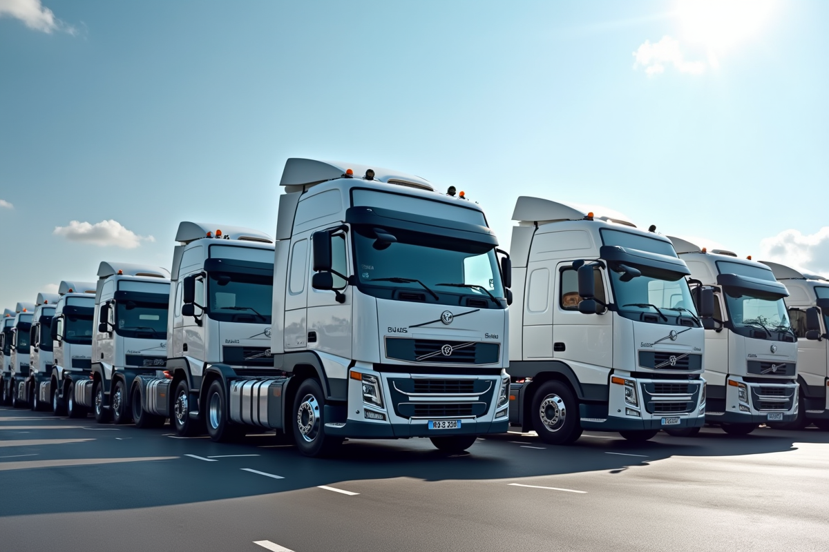 Ligne de camions 7 5 tonnes de différentes marques au concessionnaire